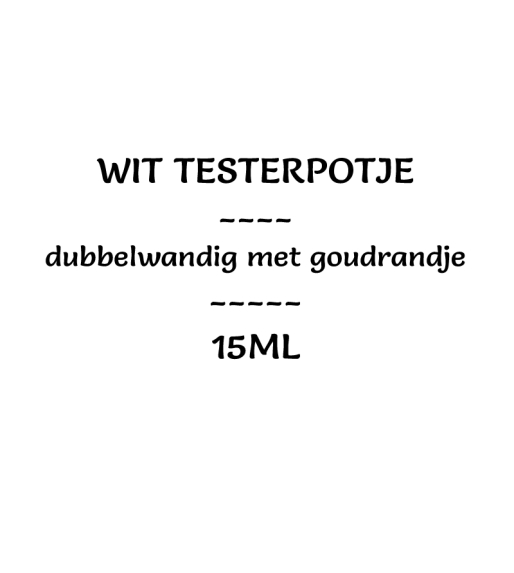 Wit testerpotje 15ml met goudrandje